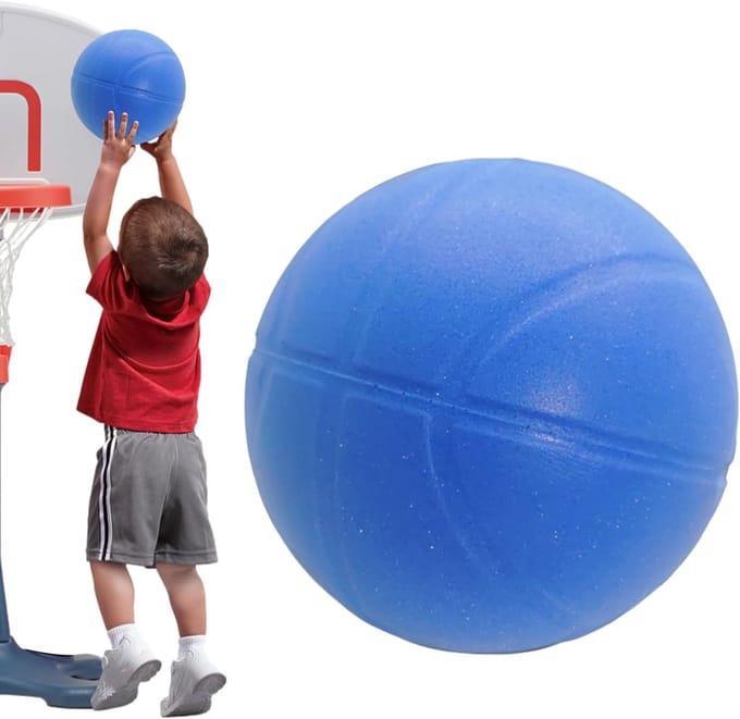 Stille Basketbal - Schuim Oefenbal - Indoor Training - Zachte Schuimconstructie - 24 cm Diameter - Blauw