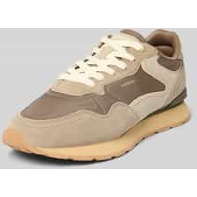 Sneakers van leermix met logodetail model 'City'