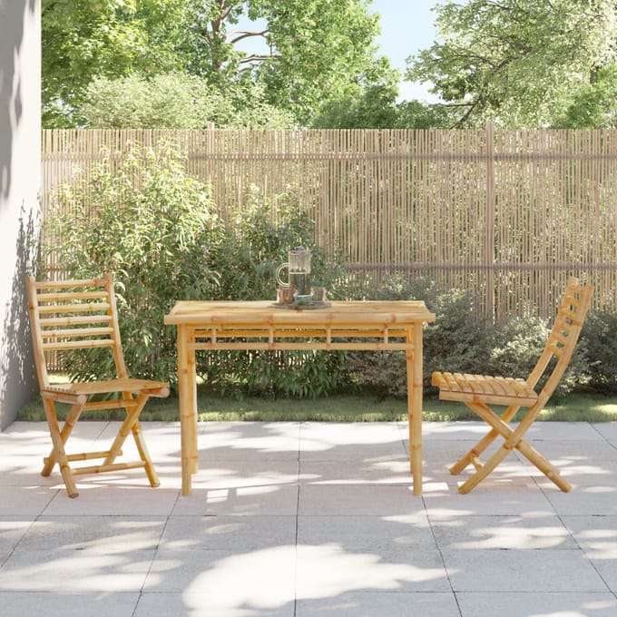 vidaXL - Tuintafel - 110x55x75 - cm - bamboe