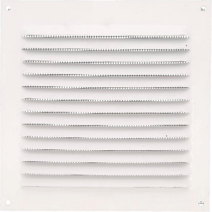 Vierkant Ventilatie Rooster van Aluminium met Muggenhor - 150x150mm - Wit