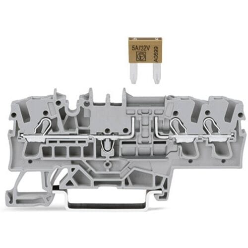 WAGO 2002-1781 Zekeringklem 5.20 mm Push-In-klem Grijs 50 stuk(s)