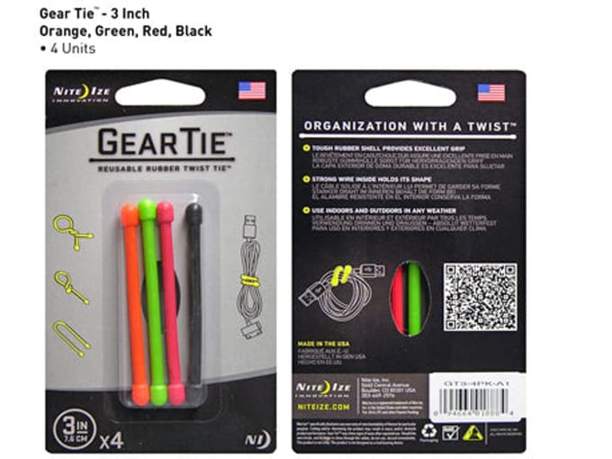 Nite Ize Gear Tie Allesbinder 4-pack Assorti 7,5CM