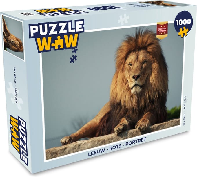Puzzel Leeuw - Rots - Portret - Legpuzzel - Puzzel 1000 stukjes volwassenen