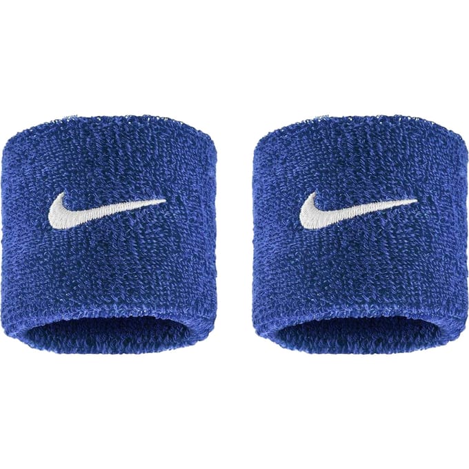 Nike Klassiek Swoosh polsbandje (Set van 2) (Koningsblauw/Wit)