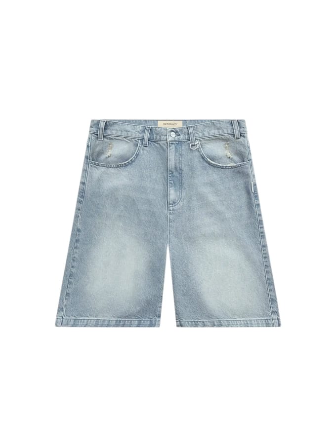 Reternity Essentials jorts korte jeansbroek met brede pasvorm - Lichtblauw