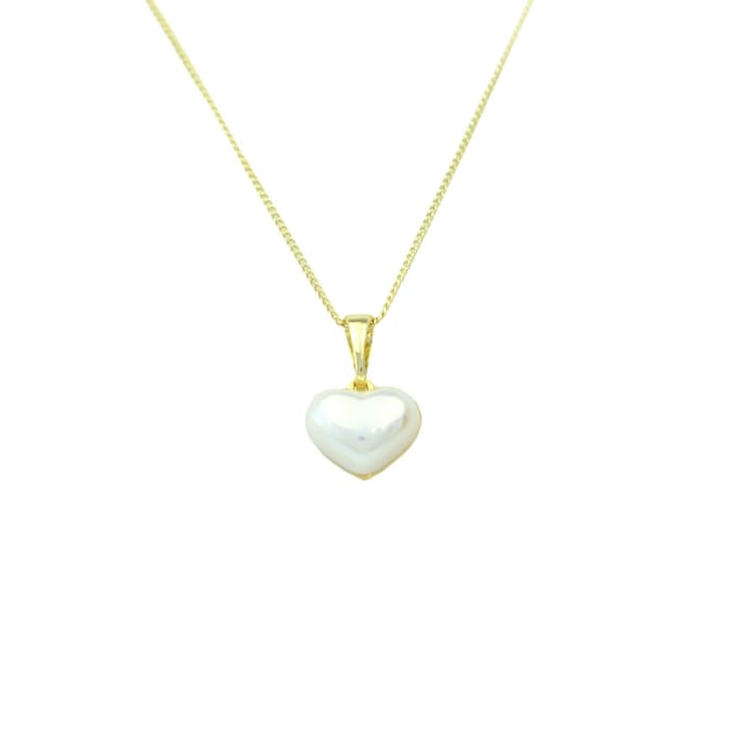 Gold Mother of Pearl Heart Necklace