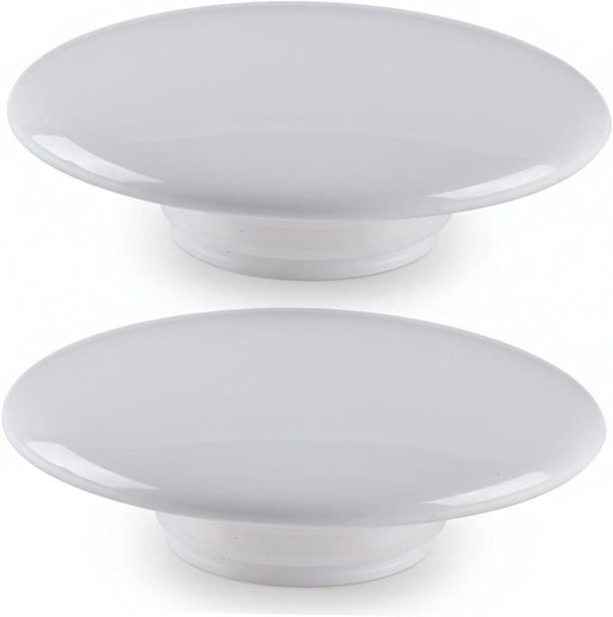 Spoelbakdeksel Set - Afsluitkap Wastafel - Water Stroom Beheer - Push-Pop Mechanisme - Set van 2 - Wit
