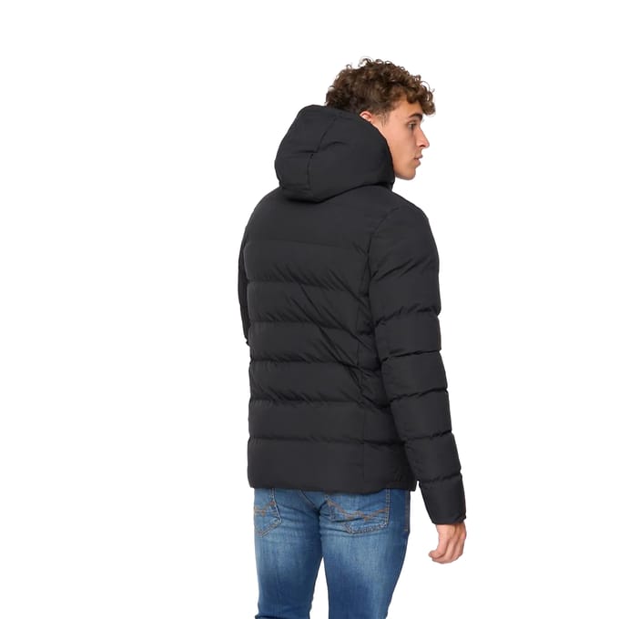 Crosshatch Heren Kampleys gewatteerd jack met reliëf (Zwart)