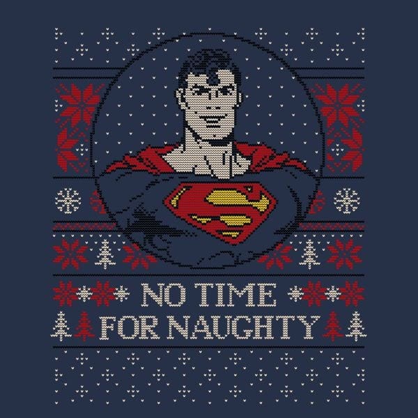 Superman May Your Holidays Be Super Women's Christmas T-Shirt - Navy - M