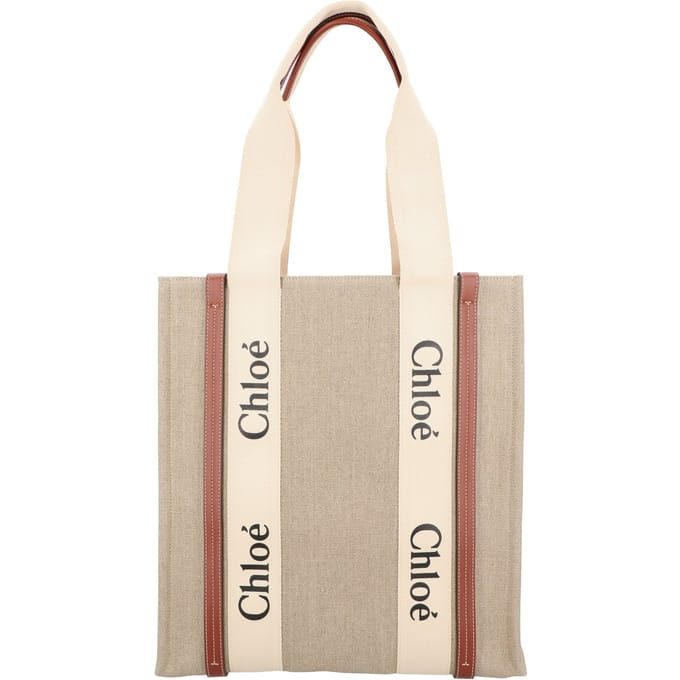 Woody stof- en leren tas