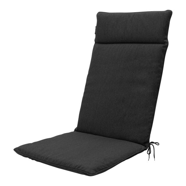 Madison - Tuinstoelkussen Hoge Rug Black canvas eco+ - Ca. 120x50 cm - Set van 4