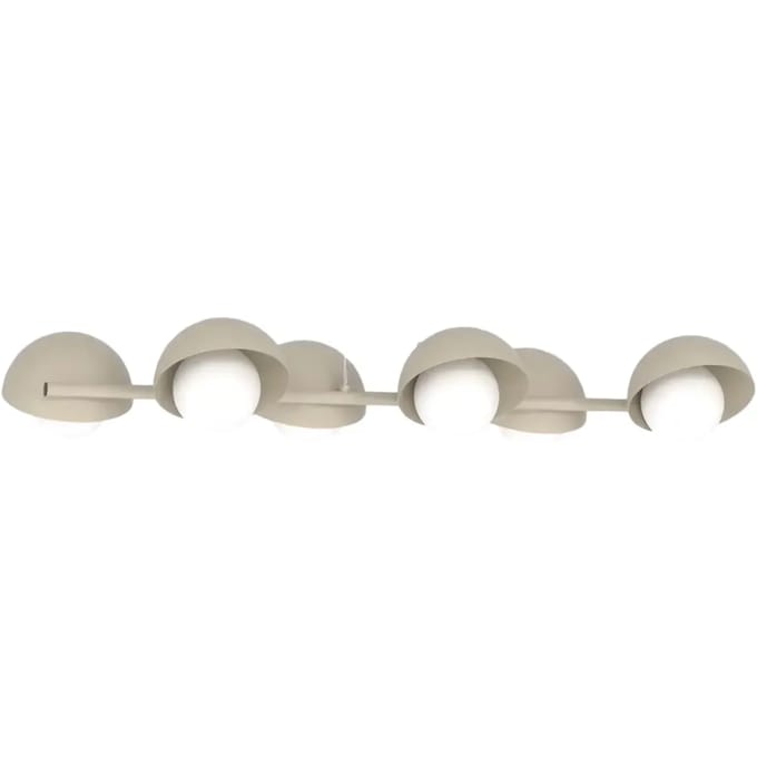 EMIBIG LIGHTING Hanglamp BOOM, beige, lengte 88 cm, 6-lamps, metaal/glas