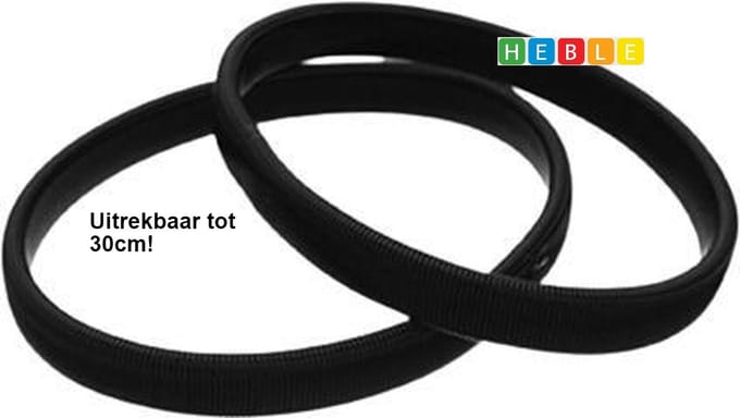 *** 1 Set Zwarte Mouwophouders - Uitrekbaar tot 22cm - van Heble® ***