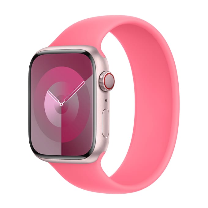 Siliconen solobandje voor de Apple Watch | 44/45/46/49 mm - Maat 8 - Pink