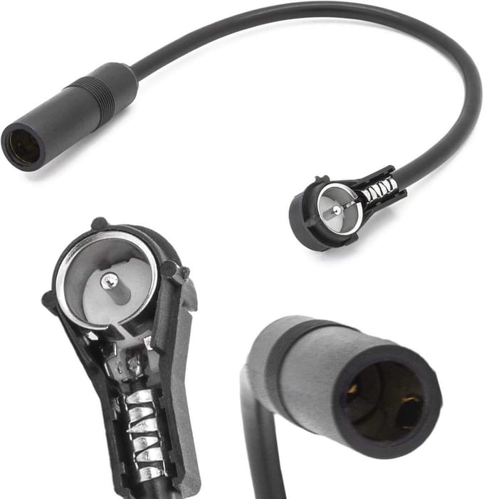 Universele Antenne Verlengkabel Auto Radio Adapter 20cm DIN Hoekstekker Bus