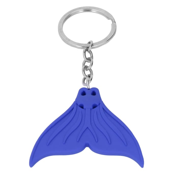 Porte-clés Queue de Sirène Thème Plongée Porte-clés en Silicone Souple Pendentif Queue de Poisson Décorative Bleu Foncé