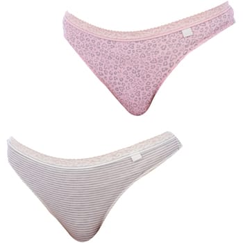 Set van 2 katoenen strings 1031159 Dames