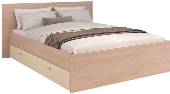 Vente-unique Bedframe hout beige, natuurlijk licht 140 x 190 cm