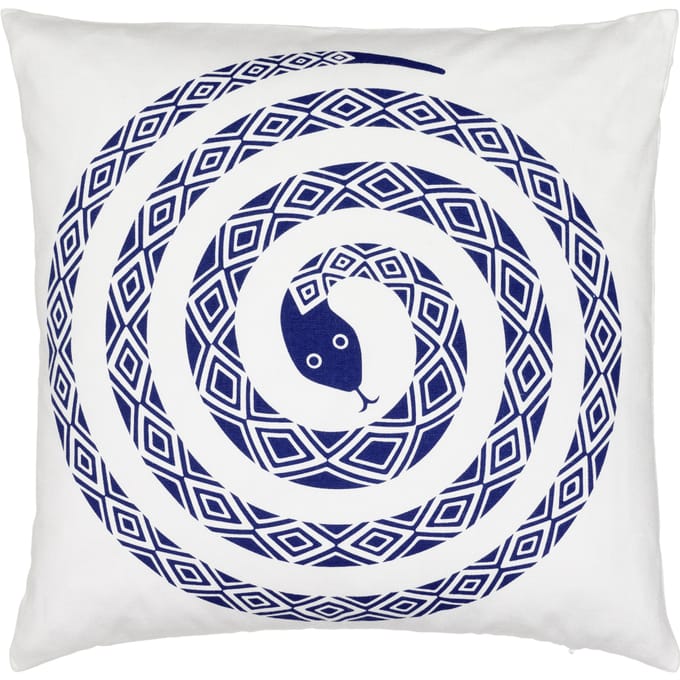 Vitra - Graphic Print Kussen Snake - blauw