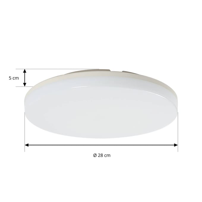Prios Artin LED plafondlamp, sensor, rond, 28 cm