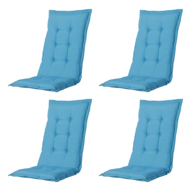 Madison tuinkussens hoge rug panama aqua 123x50 - 4 stuks