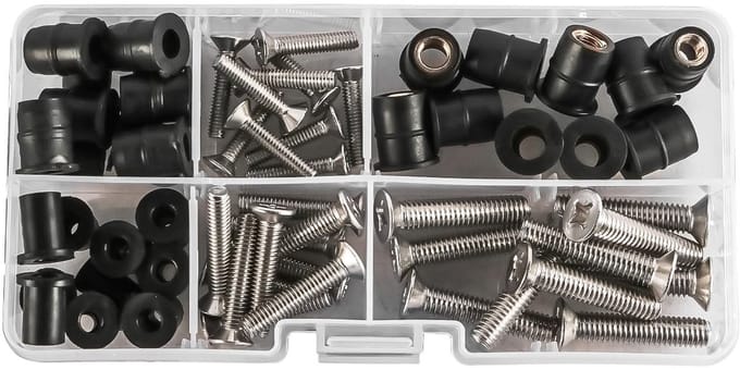 Dailygoods - 60-delige Bout en Moerset M4 M5 M6 met Rubberen Moeren