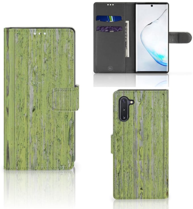Samsung Galaxy Note 10 Book Style Case Green Wood