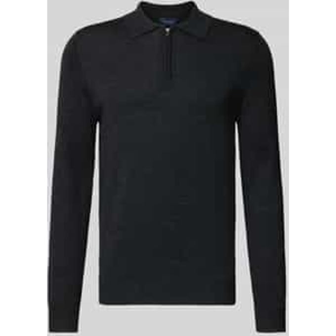 Regular fit gebreide pullover van wolmix met platte kraag