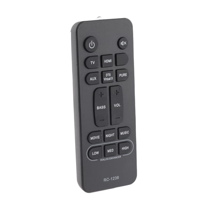 Soundbar Afstandsbediening Op Batterijen Werkende Geluidsafstandsbediening Vervanging voor Bar Speaker gray