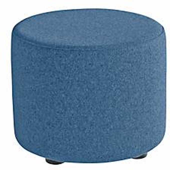 Zitkruk TAPA Round, multiplex, gestoffeerd, bekleding van scheerwol, blauw