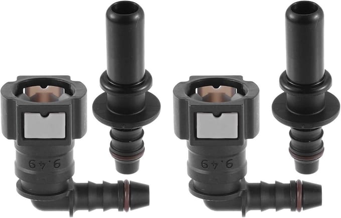 90 Graden Brandstofleiding Snelkoppeling 3/8 naar 5/16 Inch Nylon