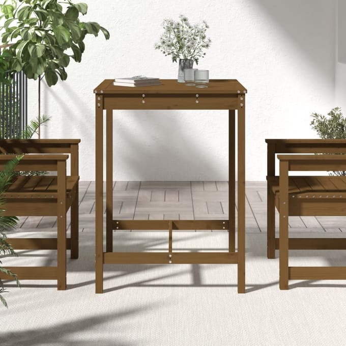 vidaXL - Tuintafel - 82,5x82,5x110 - cm - massief - grenenhout - honingbruin