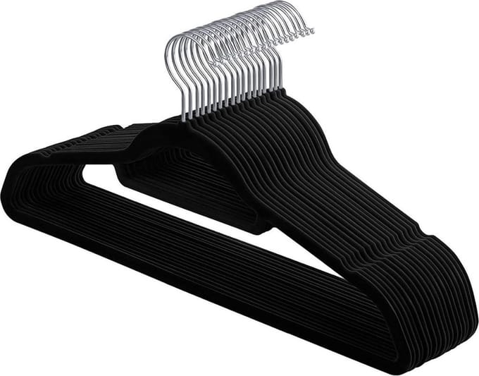 Songmics Kleerhanger Fluweel 20 Set Band Antislip Stropdas Kleine Bar 360 ° Draaibare Haak 0.6 Cm Dik