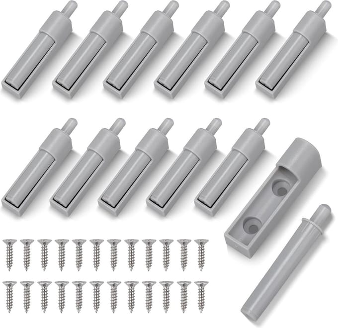 Druksnappers - 12 stuks - Deurbuffer - Deursluiter - Incl. schroeven - Softclose deurdempers - Push to open - Meubeldeurdemper - softclose inbouw