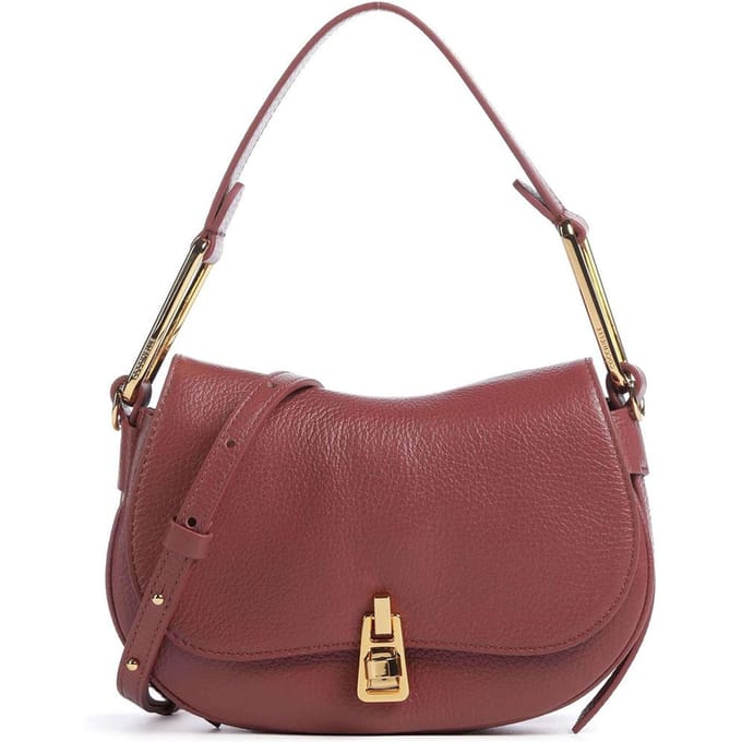 COCCINELLE Leren Schoudertas Magie Soft Shoulderbag Grained Leather Brandy Bruine