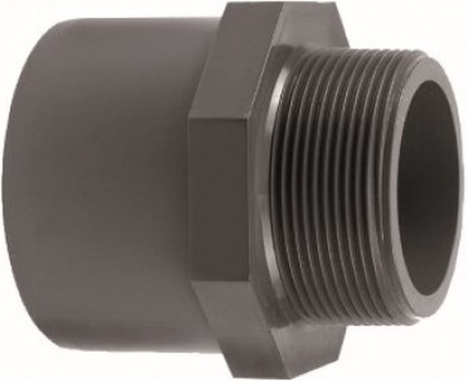Druk PVC puntstuk - 25/32mm x 3/4 - 16 bar