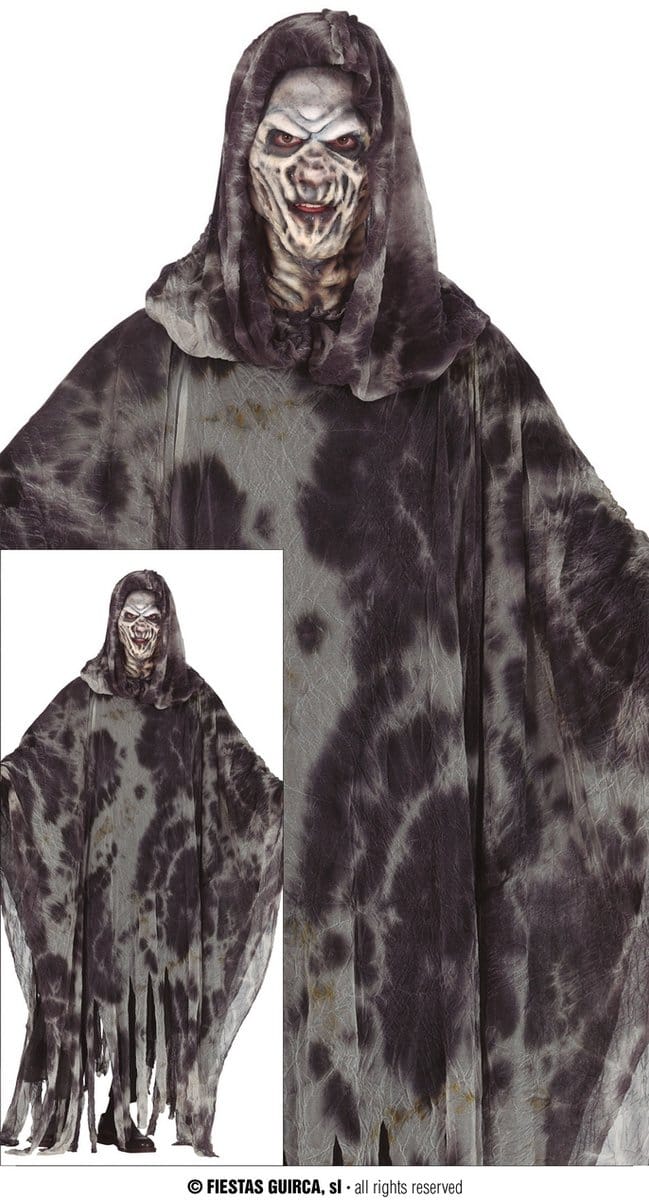 Fiestas Guirca - Heren poncho grey ghost - L - Carnavalskleding - Carnaval - carnavalskleding 2027 - Carnaval kostuum