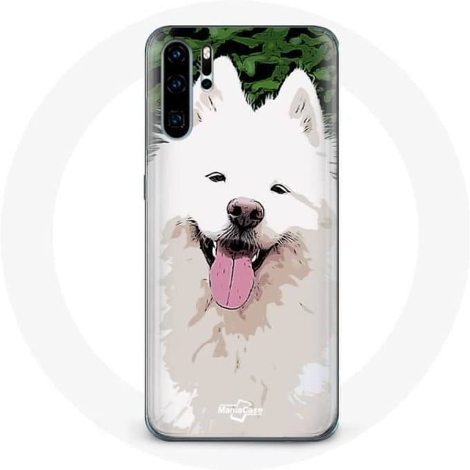 Coque - Huawei - P30 - Blanc - Samoyède - Rigide blanc
