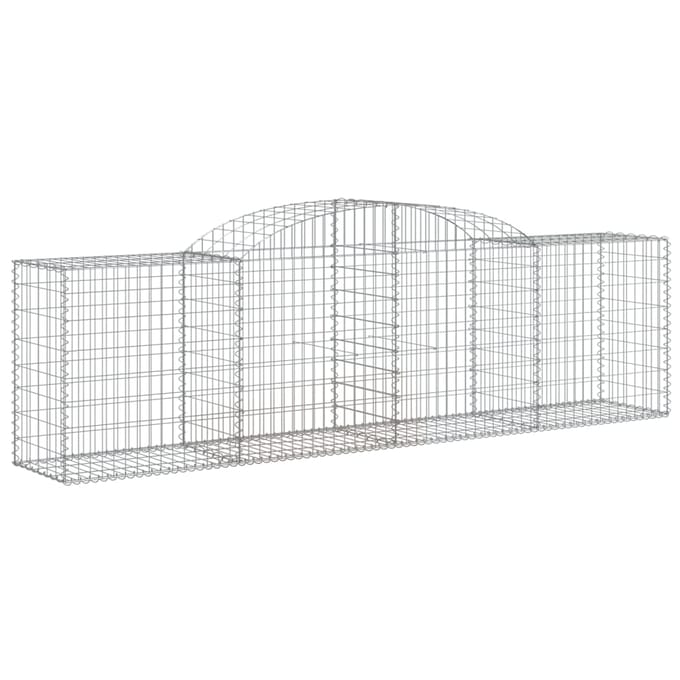 vidaXL - Schanskorf - gewelfd - 300x50x80/100 - cm - gegalvaniseerd - ijzer