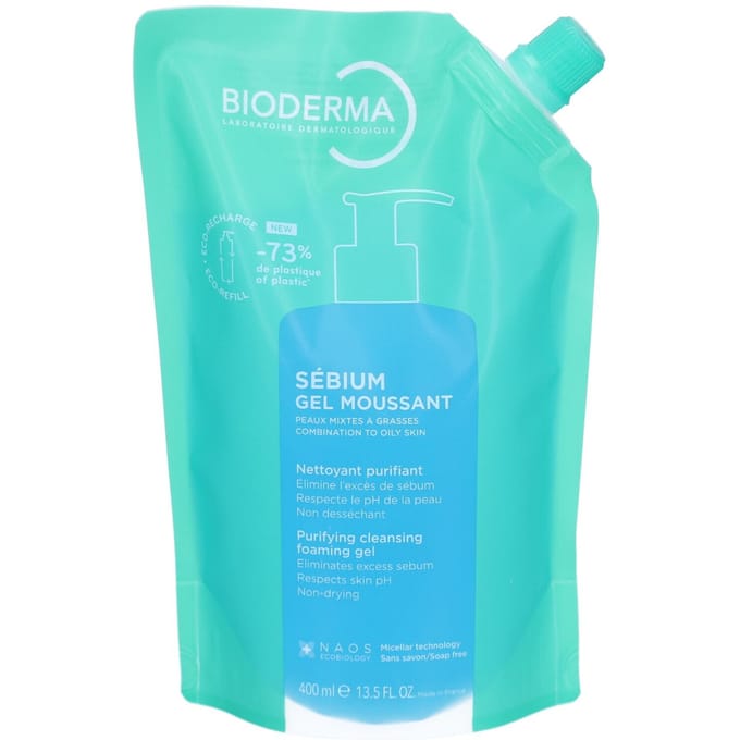 Bioderma Sébium Zuiverende Reinigende Schuimende Gel Eco-Navulling 400 ml