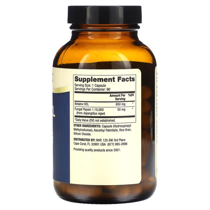 Dr. Mercola, Betaine HCl & Pepsin, 650 mg, 90 Capsules