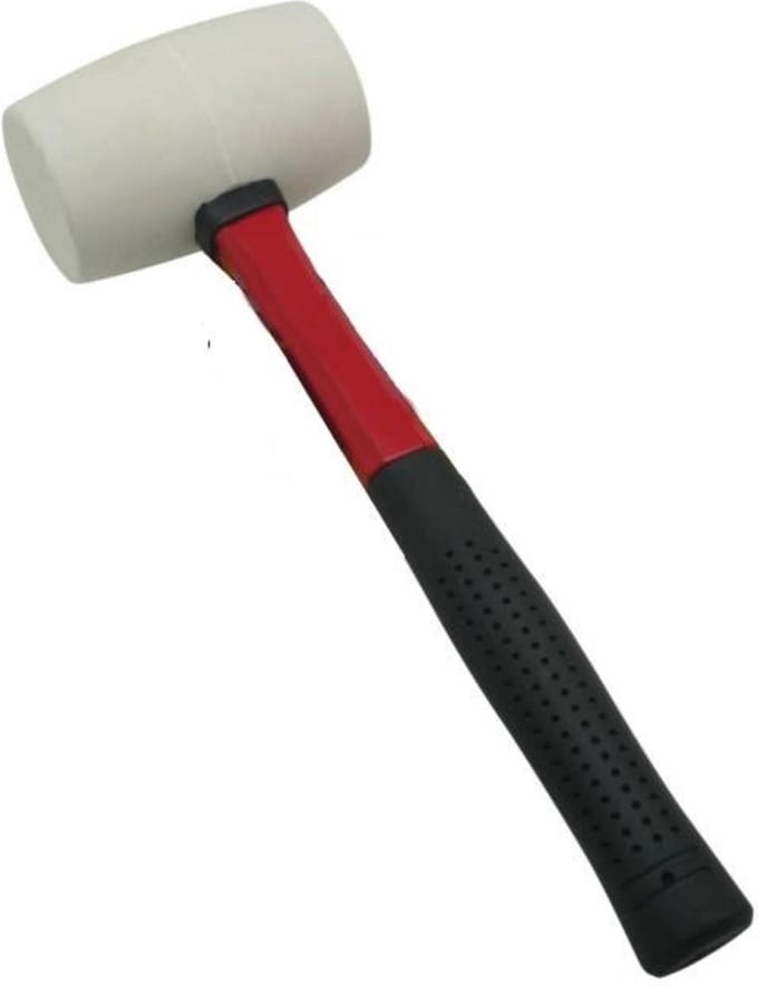 Benson Installatiehamer - Witte rubberen kop - 450 gram - 290 mm lengte