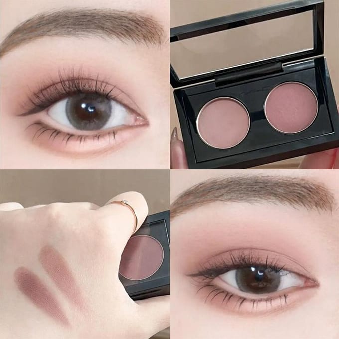 Palette de fards à paupières 2 couleurs, maquillage mat pour les yeux, fard à paupières fumé, cosmétiques nus gray