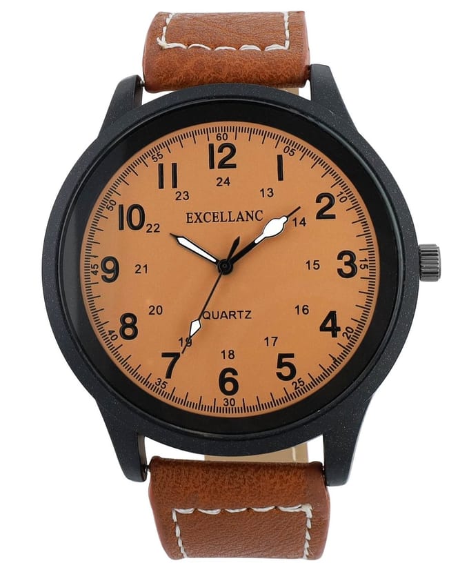 EXCELLANC Herenhorloge imitatieleer Mineralglas