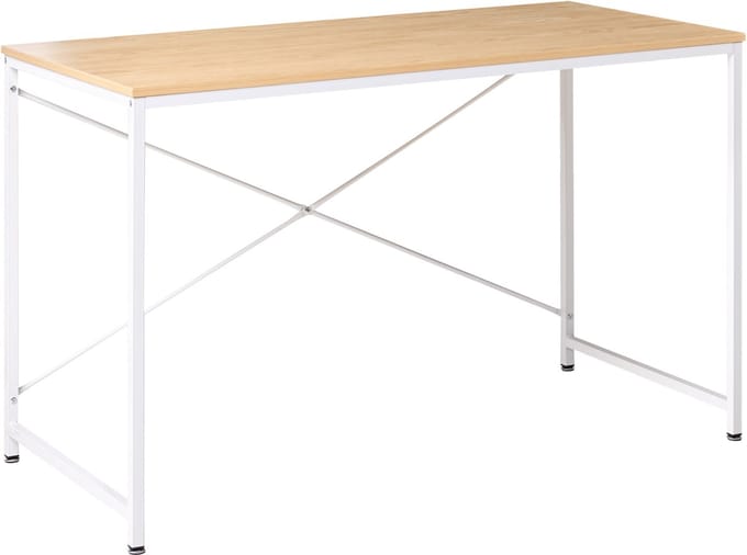 ANDASTE - Bureau - Wit/Lichtbruin - MDF