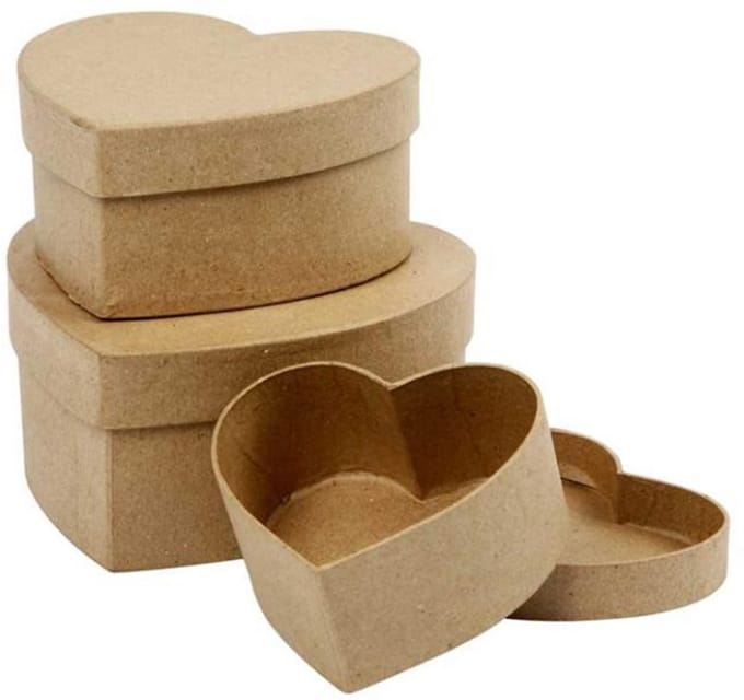 Creativ Company Papier Maché Harten Dozen 3 stuks