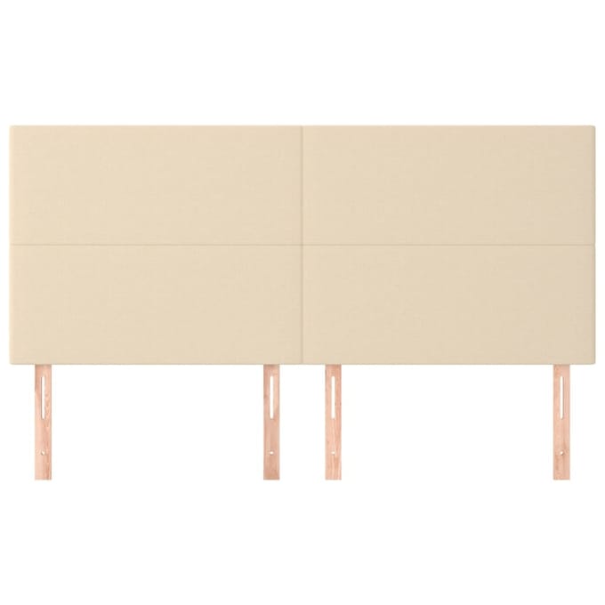 vidaXL - Hoofdbord - crème - 180x5x118/128 - cm - stof