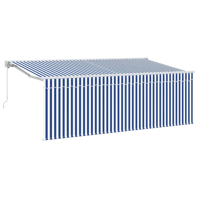 vidaXL - Uitschuifbare - luifel - Blauw - 350 - x - 200 - cm - Stof
