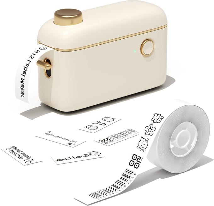Bluetooth labelprinter zelfklevend handapparaat compatibel met iOS en Android telefoon mini-labelprinter voor thuis - kantoor en kleine bedrijven.