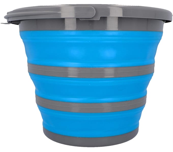 cartrend Opvouwbare emmer, rond, 10 liter, grijs/blauw